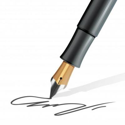 Gros plan stylo plume ecrivant signature realiste 1284 13522